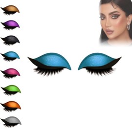 Wpnwmd Lazy Eye Shadow Eyelash Patch, 2-In-1 Self-Adhesive Natural Waterproof Eyelashes Stickers,Reusable Fast Eye Makeup with False Lashes,Shadow, No-Mascara Look for Party, Prom