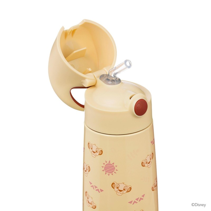 b.box Insulated Drink Bottle with Straw, Cold Retention, One-push Type,