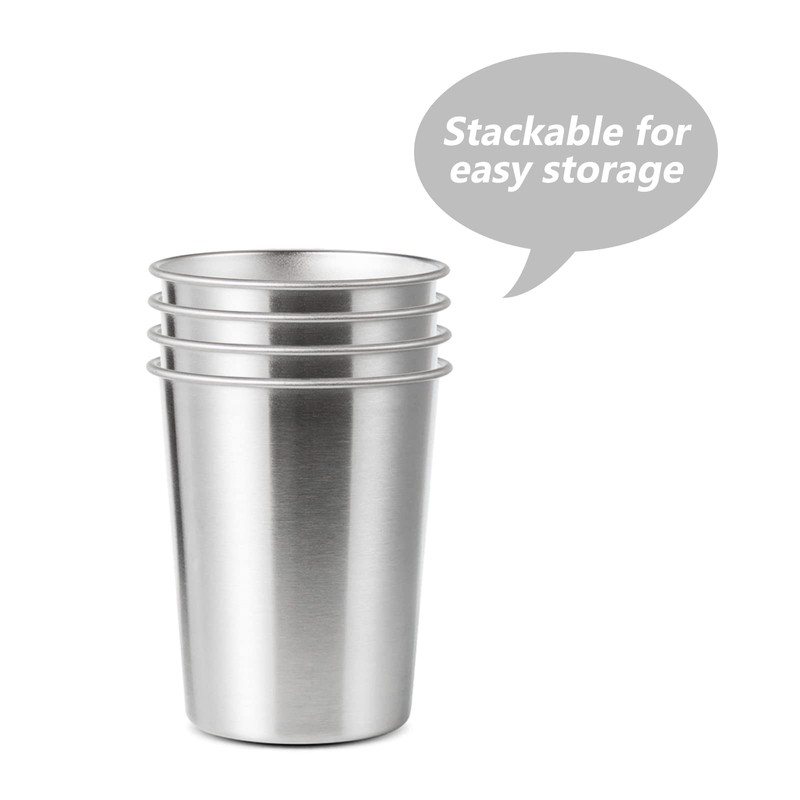 YOLCAR 4Pack 6oz Small Stainless Steel Cups, BPA Free Healthy