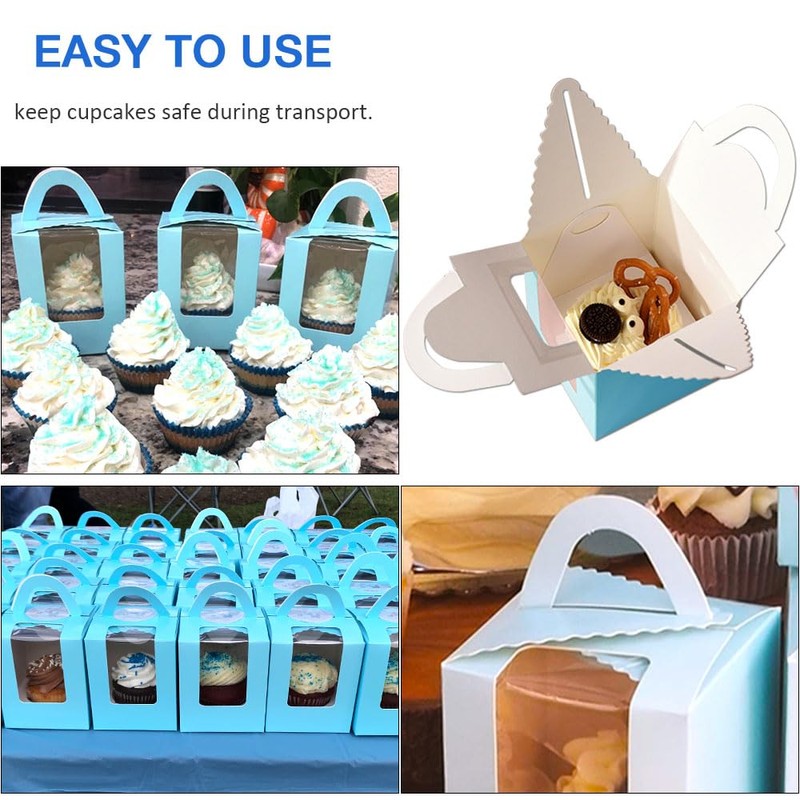 Goalfly Individual Cupcake Boxes, 24 PCS Single Cupcake Boxes, 1