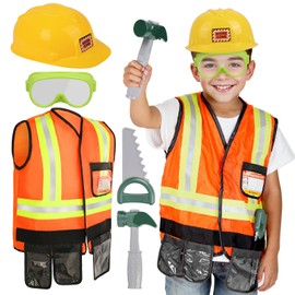 Liberry Kids Tool Set for Boys Girls 3-5 Years, Construction Worker Costume with Hat, Toddler Dress Up Toys for Birthday Gift