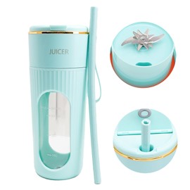 TGCMDSE Portable Blender, Personal Blenders for Smoothies and Shakes, 14 Steel Blades, 340ml Travel Mug Style Compact Blend for Picnic,Office Sports Gym (Emerald)