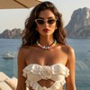 ANDKISS Colorful Chunky Beaded Necklace for Women, Statement Boho Necklace