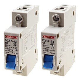Bumbesti 2 PCS 1 Pole 230/400V Low-Voltage Miniature Circuit Breaker 2A Din Rail Mount DZ47-63 C2