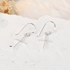 AeraVida Simple Skinny Cross .925 Silver Dangle Earrings | Cross