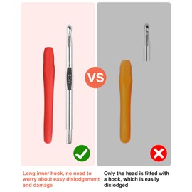 37 Crochet Hook Set 14 Pieces Knitting Needles Kit 8 Sizes Crochet Hook Set 2.0 mm - 10.0 mm Colour Crochet Hook Set Crochet Set for Beginners Ergonomic Rubber Handles Soft Grip Crochet Hooks with