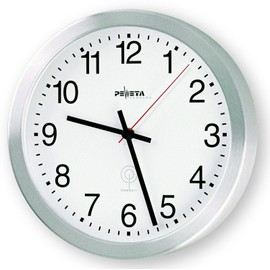 PEWETA Wall Clocks Aluminium Radio-Controlled Wall Clock Diameter 20 cm 20 cm Silver