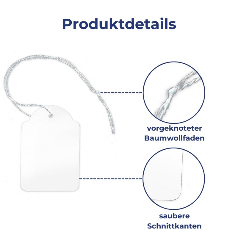 Quality 100 STRUNG TAGS 36x53 mm IT-9 Price Labels Tag