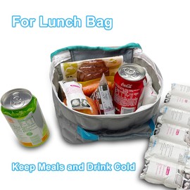 Dry Ice Pack Sheets for Shipping Food, Shipping Ice Cold Pack for Lunch Bag Box Long Lasting Cooling Freezer Pack for Keeping Food Fresh Beverage Cold, Flexible Ice Blankets for Cooler, 24 Cells Each