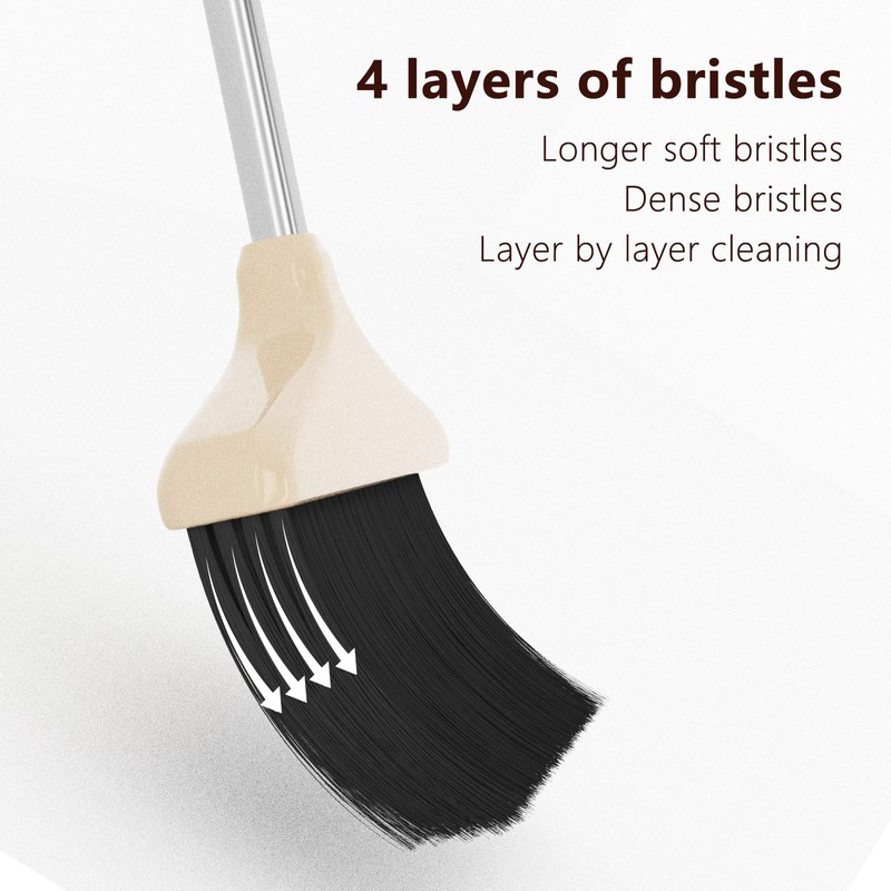 Broom with Dustpan Combo Set 54” Long Handle Household Dust