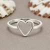 TISHAVI Sterling Silver Heart Shape Ring, Size 9, 925 Silver
