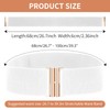 cobee Women Elastic Wide Belt,Waist Belt with Flat Buckle(White)