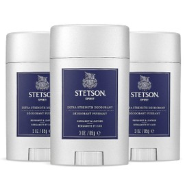 STETSON Personal Care Extra Strength Deodorant by Scent Beauty - Gel Men's Deodorant Stick for Grooming Kit - 3 oz - 3 Pack - Spirit