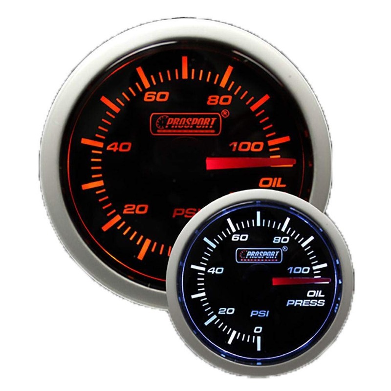 Prosport Performance 52mm Reliable Electrical Oil Pressure Gauge, Amber &
