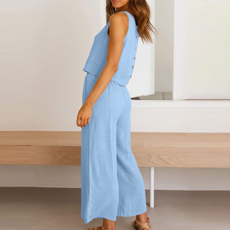 cllios My Orders Two Piece Linen Sets for Women Pants