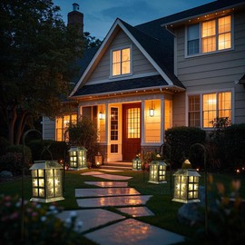 Copper Art Solar Outdoor Lantern, Amazing 3D Lighting Multipurpose Patio Landscape Pathway Garden Hanging Light, Steady On & Flashing Light Modes Auto Photosensitive On/Off Powered by Solar and USB