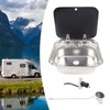 RV Sink, RV Bathroom Kitchen Sink with Folding Faucet &Lid,