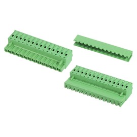 sourcing map 2 Set 14-Pin 5.08mm/0.2" Pitch PCB Mount Screw Terminal Block Connectors Straight No Soldering 2EDGKD Male & Female Connectors Plug for 28-10AWG