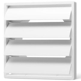 Adair 150mm (6 Inch) Square Gravity Vent Cover – External Measurements 175mm x 175mm External Grille, Anti-Backdraft Shutters, White ABS Plastic, Easy to Install for Ducting, HVAC, and Extractor Fans