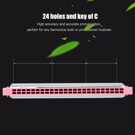 Harmonica, Children's Harmonica Colourful Harmonica Key from C, 24 Holes, Kid Harmonica C with Case for Beginners, Students, Kids ()