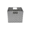 Simplify Large Metallicx Striped Woven Storage Bin in Grey/Silver