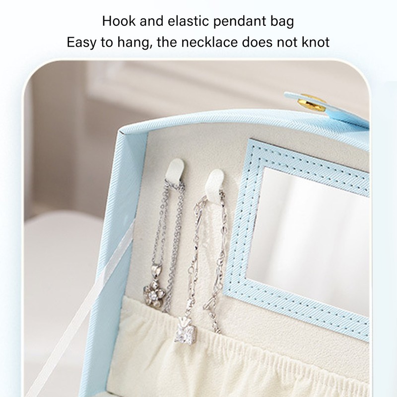 Travel Jewelry Case Portable 2 Layers PU Leather Jewelry Storage