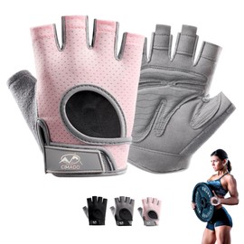 CIMADO® Fitness Gloves | Crossfit Gloves for Men and Women Breathable Non-Slip Padded Pink Medium