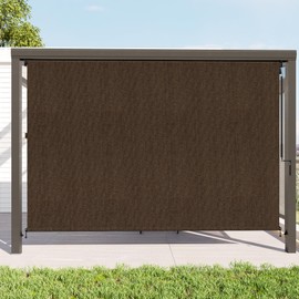 ARKOST Outdoor Roller Shade, Patio Cordless Blinds Roll Up Shade Fabric for Porch Gazebo (7' W X 8' L), Mocha