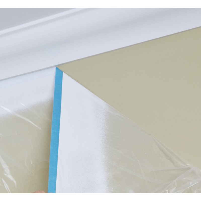 ProDec 110cm x 25m Pre-Masked Polythene Dust Sheet Roll, Dustproof