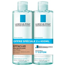 La Roche-Posay Effaclar Eau Micellaire Ultra Peaux Grasses Lot 2 x 400 ml