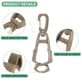 M METERXITY 3-Pack Gloves Clip for Work Glove Holders, Anti-Lost Safety Gloves Grabber Clips Keeper for Construction/Work/Accessories/Backpack/Helmet [Black/Green/Khaki]