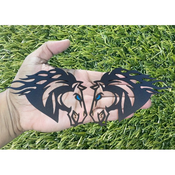 Badge Addictz Stallion Emblem Badges Matte Black 2 W Light