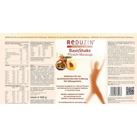 Reduzin Diet BasisShake Various Varieties BCM Including Practical 500 ml Shaker (BasisShake Peach Passion Fruit, Shaker)