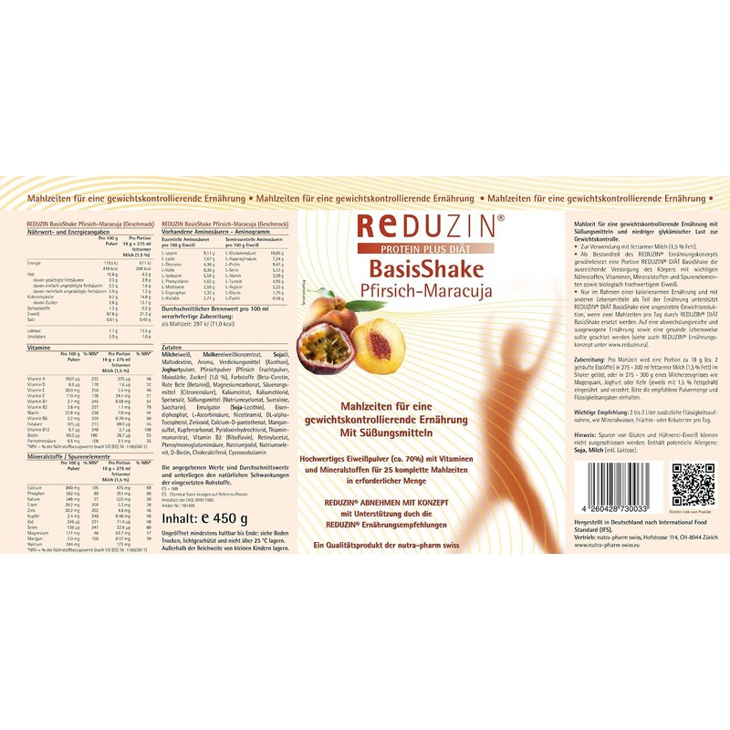 Reduzin Diet BasisShake Various Varieties BCM Including Practical 500 ml