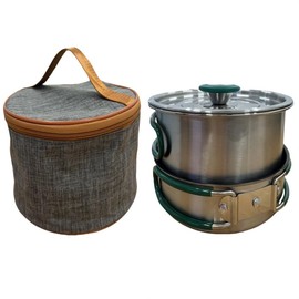 longtiming Camping cookware set, including frying pan,pot,kettle, storage bag, suitable for outdoor camping, picnic, backpacking, hiking
