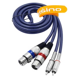 Tisino Dual Female XLR to RCA Cable, 2 XLR to 2 Phono Plug HIFI Stereo Audio Connection Microphone Cable Wire Cord - 1.5m/5 Feet