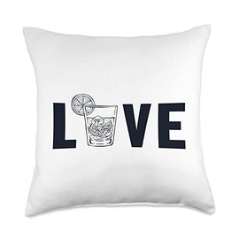 Bartender Outfit Tool Kit Cocktail Mixer Set Gifts Love Barmaid Barman Mixologist Cocktail Mixer Bartender Throw Pillow, 18x18, Multicolor