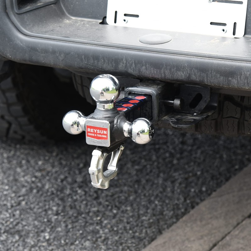 REYSUN Trailer Hitch Tri-Ball Hitch with Hook, Tactical Tow Ball