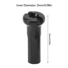 80Pcs Bike Spoke Nipples, 14mm Iron Mountain Bike Spoke Hat for 14G Spoke Wire Bicycle Spoke Accessories(Black)