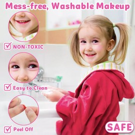 kids makeup kit for girl - little girls real make up set washable makeup toy