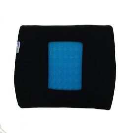 Kine Travel 169821 Lumbar Pillow Gel Car Office Ergonomic Physiotherapist Approved, black/blue, Cooling gel pad
