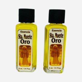 2PACK- Santa Muerte Oro Esencia Esoterica Para Dinero Abundancia - Holy Death