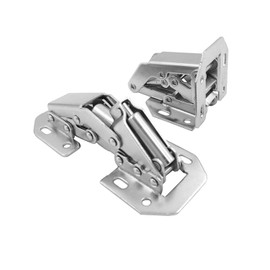 LIKERAINY Soft Closing Screw-on Hinge (4 Inch) with Damping 90 Degree Hinges Without Cup Drilling for Kitchen Cabinet Cupboard Light Door Steel Hinge for Full Overlay and Inset Doors Pack of 8