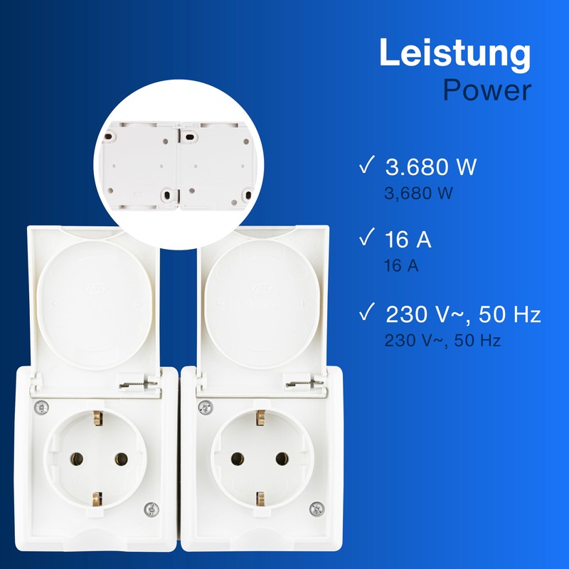 REV Ritter 0510253555 Aqua AP 0510263555 Level Double Plug Socket,