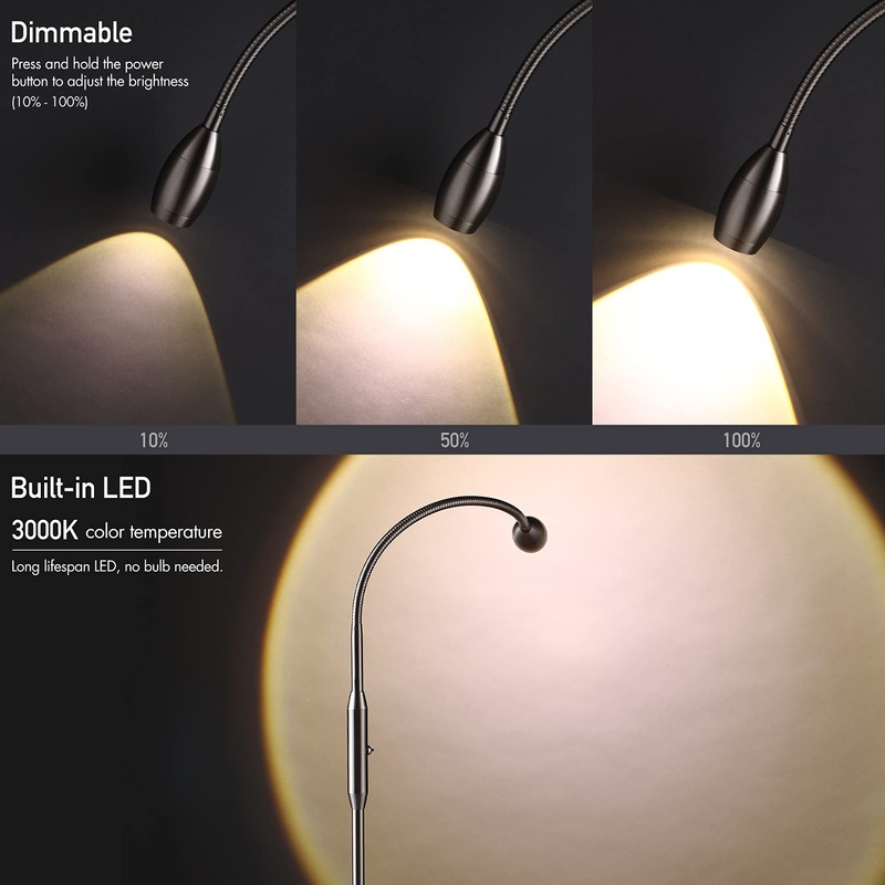 O’Bright Ray – Adjustable LED Beam Floor Lamp, Dimmable and