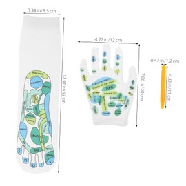 minkissy Acupressure Foot Massage Socks with Detailed Reflexology Chart Long Tube Cotton Socks with Hand Gloves for Targeted Foot Acupoint Therapy Fatigue and Promote Wellness
