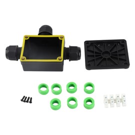 Caja de Conexiones IP68 Impermeable para Exteriores - 3 Vías, Plástico Negro Resistente (M686) - Ideal para Farolas, Jardín, Túneles y Aplicaciones Subacuáticas