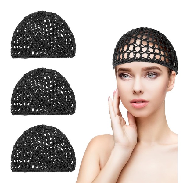 Hairnets for Sleeping In, 4 Pcs Breathable Crochet Hairnets for
