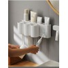 FLAUVEL Wall-Mounted Toothbrush and Toothpaste Holder - Self-Draining Design, Easy