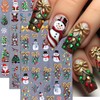 4Pcs Christmas Nail Stickers 5D Embossed Christmas Lights Xmas Tree